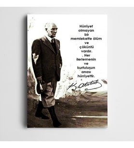 Atatürk Memleket ve Hürriyet Kanvas Tablo