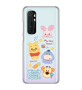 Xiaomi Mi Note 10 LITE Uyumlu Winnie The Pooh Tasarımlı Şeffaf Telefon Kılıfı