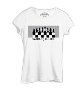Satranç Kulübü Beyaz Kadın Tshirt