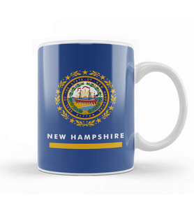 New Hampshire State Flag Kupa Bardak Porselen
