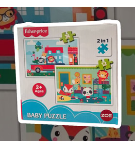 Fisher Price Bebek Puzzle baby puzzle 2 in 1 24 ve 12  parça 2+ yaş 1 kutu