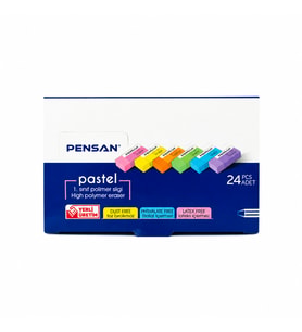PENSAN PASTEL RENKLİ SİLGİ 1 PAKET(24 ADET)