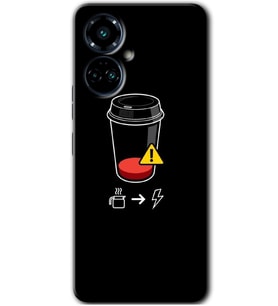 Tecno Camon 19 Pro Kılıf HD Desen Baskılı Kılıf - Coffee Battery