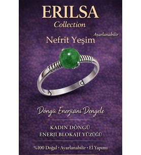 Sertifikalı Kadın Döngü Enerji Blokaj Yüzüğü – Nefrit Yeşim Taşı Ayarlamalı İnce Yengeç Boğa Terazi (Çok Renkli)