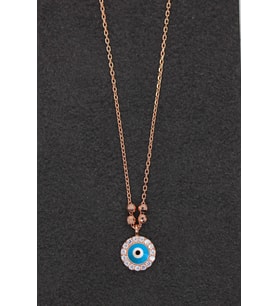 Bella Gloria Nazar Rose Gümüş Kolye (TGK0197)