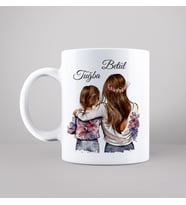 Anne & Kız Tasarımlı Kupa Kişiye Özel