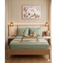 Faralya Life %100 Pamuk Çift Kişilik Çarşaf Takımı - 220x240 cm Lastiksiz Çarşaf + 2 Adet 50*70 Yastık Kılıfı