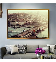 Tablore Tarihi Galata Köprüsü Ve Haliç Manzaralı Çerçeveli Kanvas Tablo Modern Salon Dekoru