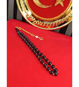 ATEŞ KEHRİBAR TESBİH VİP SERİSİ KAYU LACİVERT RENK