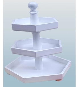 Hobi Adn 90248 Dekoratif Sunumluk Kuruyemişlik MDF Parlak Beyaz MODEL El Yapım