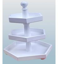 Hobi Adn 90248 Dekoratif Sunumluk Kuruyemişlik MDF Parlak Beyaz MODEL El Yapım