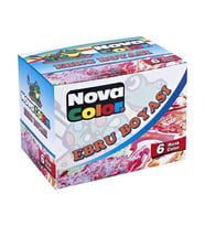 Nova Color Ebru Boyası 6 Renk x 30 ml. Damlalıklı Şişe 