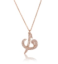 Elif Vav Kolye Zirkon Taşlı 925 Ayar Gümüş Kolye (Rose)