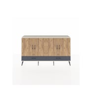 Arges Konsol 6 Raflı 2 Çekmeceli 4 Kapaklı 176x30x99 Aytaşı-Çam/Antrasit