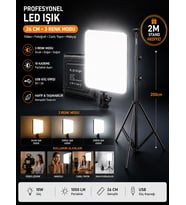Profesyonel 26CM LED Işık 3 Renk Modlu 2 Metre Tripod Standlı Ayarlanabilir Masa Lambası Aydınlatma
