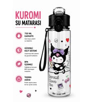 fenomen kuromi pipetli matara 750 ml büyük boy askı aparatlı ÇANTANIN EN ŞİRİN EŞYASI! KUROMİ MATARA