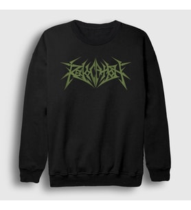 Presmono Unisex Siyah Logo Metal Revocation Sweatshirt 539063tt