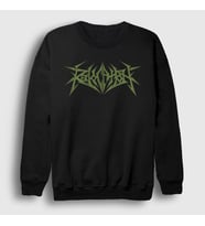 Presmono Unisex Siyah Logo Metal Revocation Sweatshirt 539063tt