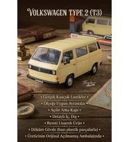 Motormax 1:24 Volkswagen Type 2 (T3) Mavi Klasik Metal Model Araba Resmi Lisanslı Diecast