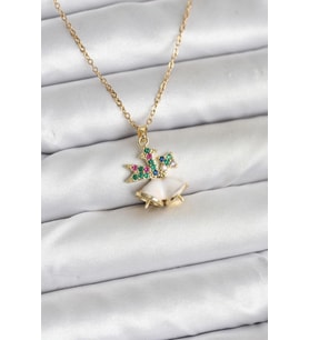 316L Çelik Zincir Gold Renk Chirtsmas Bell Model Yılbaşı Temalı Kadın Kolye TJ-BKO10706