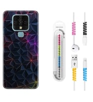 Tecno Camon 16 18P Pova 3 Pova Neo Kılıf Kablo Koruma Spiral Silikon Renkli Prizmalar 1783