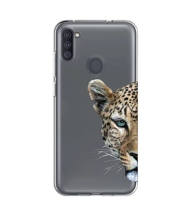 Samsung Galaxy M21 Uyumlu Kaplan Desenli Şeffaf Telefon Kılıfı