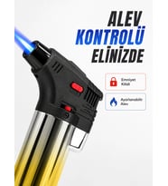 Çok Amaçlı Jet Alev Çakmak Kamp Mutfak ve Puro Kullanımına Uygun