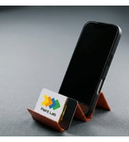 Modern Zikzak Tasarım Telefon Tutucu - 3D Yazıcı Masaüstü Kartvizitlik ve Stand - Turuncu Minimalist Ofis Aksesuarı