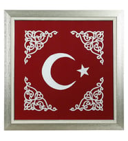 e38 EL İŞÇİLİĞİ  APLİKE TEKNİĞİ ZİNCİR İŞİ TABLO 77x77 CM - 6368