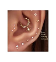 Mini Tektaş Cerrahi Çelik Piercing Tragus Helix Kıkırdak Conch Gold Renk 6 Mm