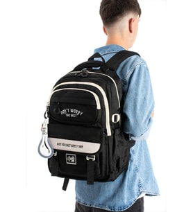 Ventis Unisex Okul Çantası Ortaokul Lise Sırt Çantası 43*30 Cm Su Geçirmez Kumaş Çok Cepli Vnt1-C