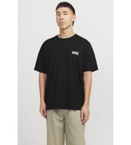 Jack & Jones Erkek Bisiklet Yaka Sırt Baskılı Tişört - Vesterbro (Siyah)