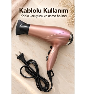 Lexroo Asma Halkalı Kablolu Saç Kurutma Makinesi