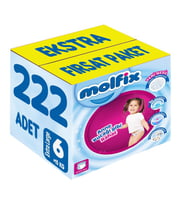 Molfix Külot Bebek Bezi Beden:6 (15+KG) Extra Large 222 Adet Ekstra Fırsat Pk
