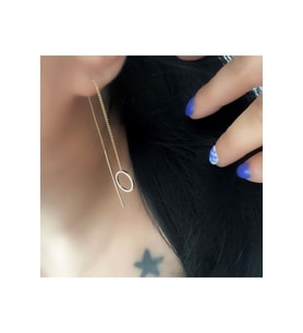ZİNCİR SALLANTILI ÇELİK KÜPE GOLD RENK ACR3748