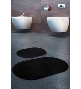 Rivora Siyah 2'li Banyo Halısı Paspası Seti Kaymaz Tabanlı Makinede Yıkanabilir