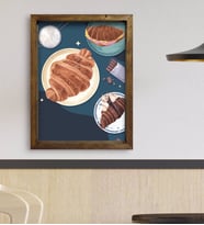 BK Gift Cafe & Bar & Restaurant Konseptli Doğal Masif Ahşap Çerçeveli Tablo 45x65cm-74