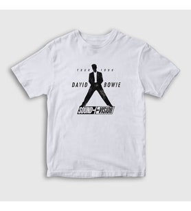 Presmono Unisex Çocuk Beyaz Sound Vision David Bowie T-Shirt 302069tt