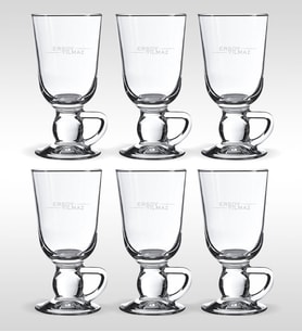 BK Gift Kişiye Özel İsimli 6'lı Irısh Kulplu Latte Bardağı (Beyaz)
