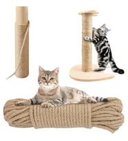 Jütburada Kedi Tırmalama İpi 6 mm 10 Metre Jüt Halat