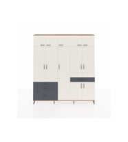 Arges Dolap 11 Raflı 4 Çekmeceli 2 Askılı 220x30x243 Çam-Aytaşı/Antrasit