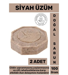 Özel Üretim Doğal Güzel Kokulu Yenileyici Cilt Onarıcı Yaşlanma Karşıtı Siyah Üzüm Sabunu 2 Adet