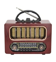 Orta Boy Retro Ahşap Tasarım Bluetooth Hoparlörlü Radyo – FM/AM Destekli, Şarjlı ve Taşınabiliri Radyo NS-6636 (5680)