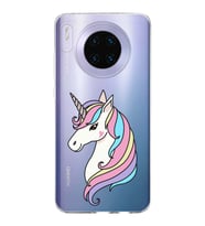 Huawei Mate 30 Uyumlu Kapak Unicorn Tasarımlı Şeffaf Silikon Kılıf