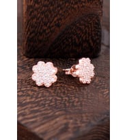 Çiçekli Rose Gümüş Küpe 2375