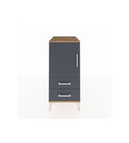 Kronos Komodin 2 Raflı 2 Çekmeceli Tek Kapaklı 44x59x96 Çam-Antrasit