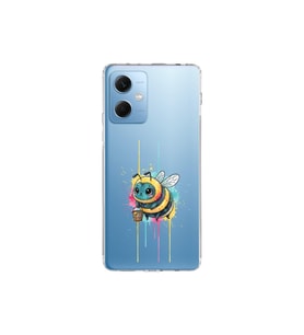 Redmi Note 12 5G ile uyumlu Splash arı tasarımlı şeffaf silikon kılıf