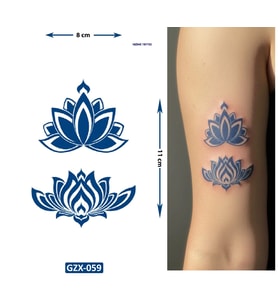 Lotus Çiçek Yarı Kalıcı 1 Aylık Geçici Yapıştırma Dövme