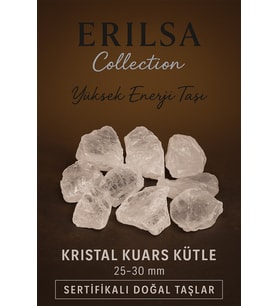 Sertifikalı Kristal Kuvars Taşı Kütle 25–30 mm – Yüksek Enerji ve Arınma Taşı Doğal Ham Form