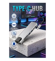 8 Portlu Type-C Hub 4K HDMI USB 3.0 SD Kart Okuyucu RJ45 Ethernet Çoklu Bağlantı Adaptörü